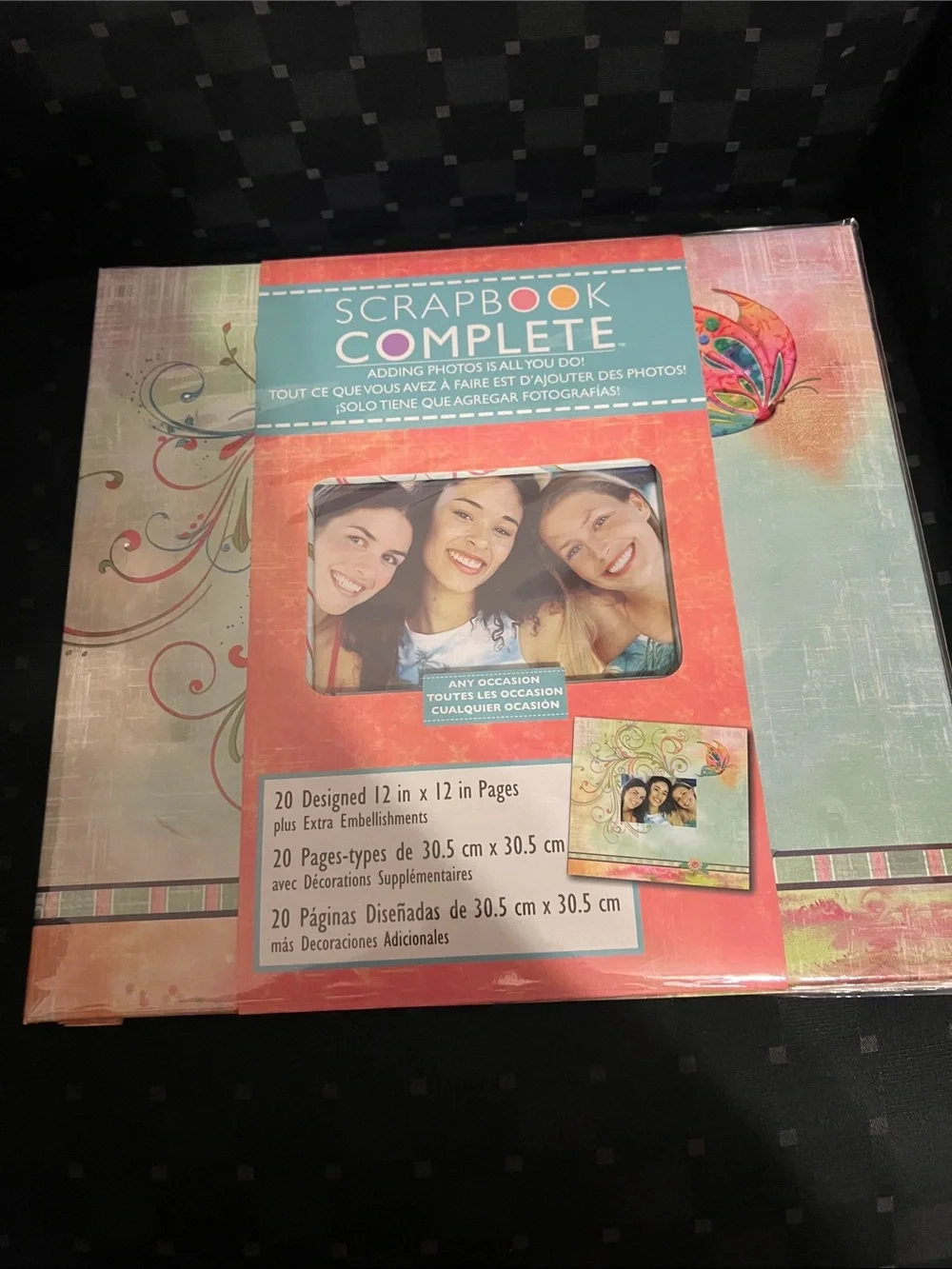 Scrapbook Decorative 12x12 Album Pages - Coral & Teal
